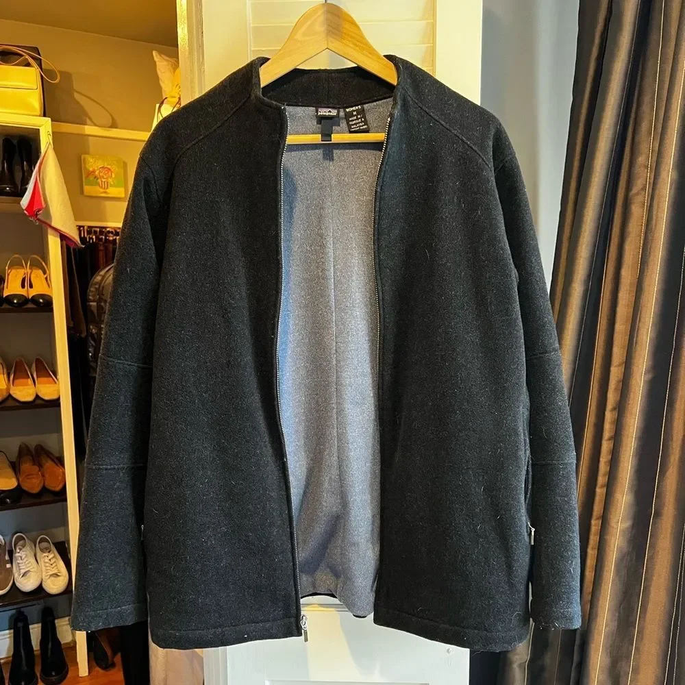 Patagonia Full Zip-Up Wool Blend Coat